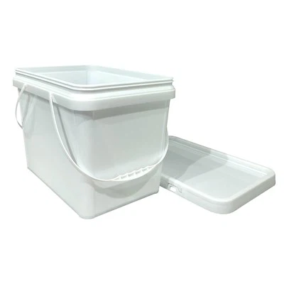 Seaux en plastique carrés de 20 L avec couvercles