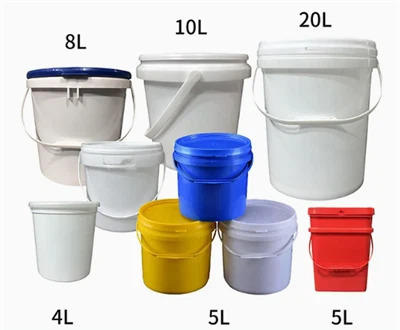 Seau rond épaispé en plastique